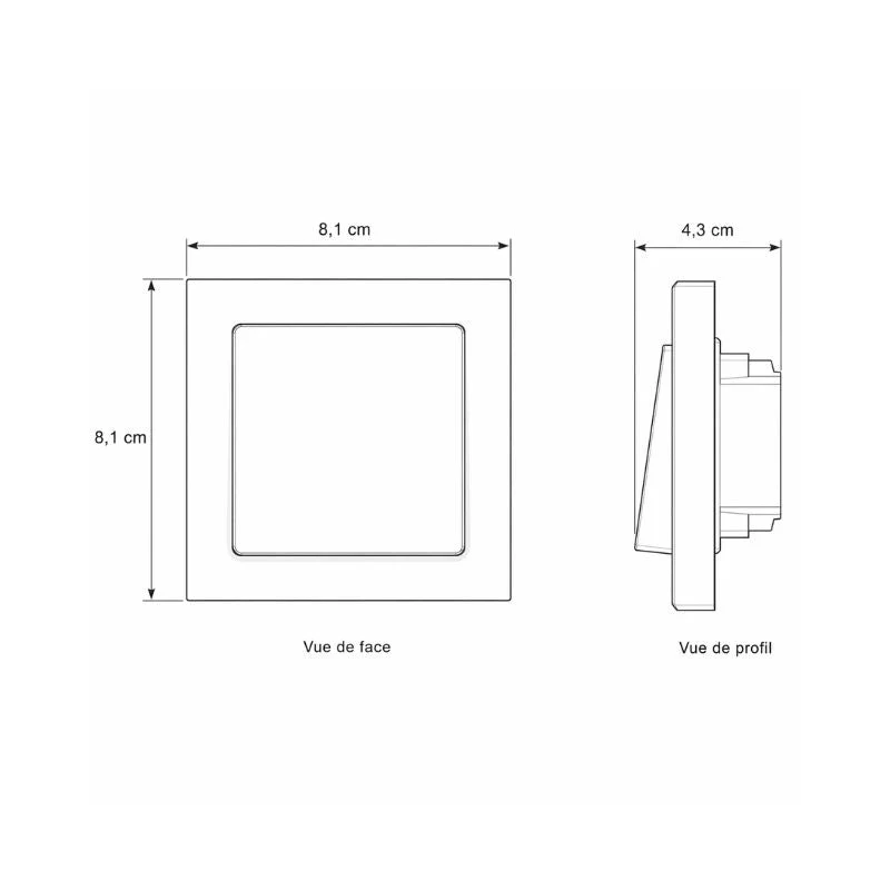 Interrupteur Va-et-Vient Simple Encastré 10A 250V + Plaque de Finition Simple - Blanc
