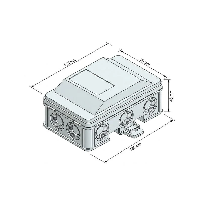 Boîte de Dérivation Étanche IP54 90x135 mm