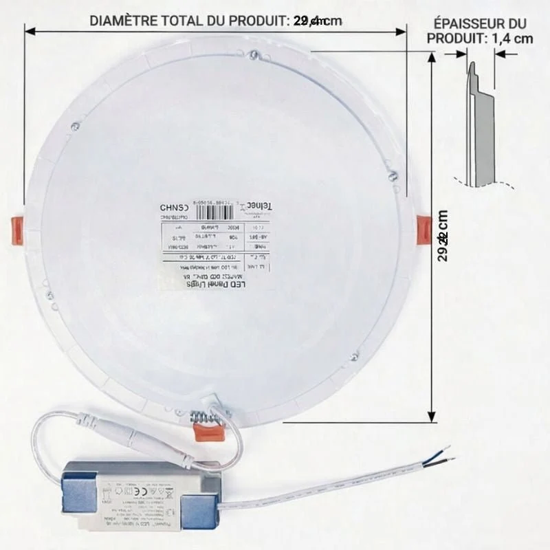 Spot LED 24W Dimmable Rond 300mm