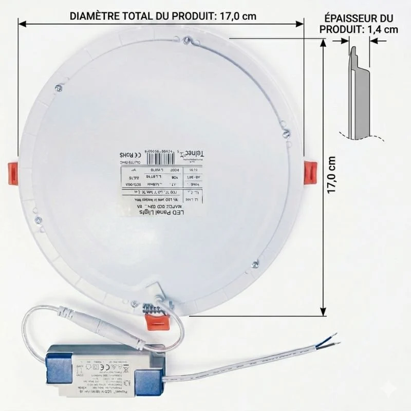 Spot LED encastrable 12W Dimmable Rond 170mm