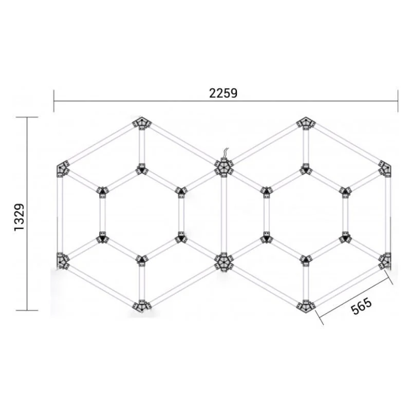 Kit 14 LED Hexagonal 315W - Forme Double Hexagone