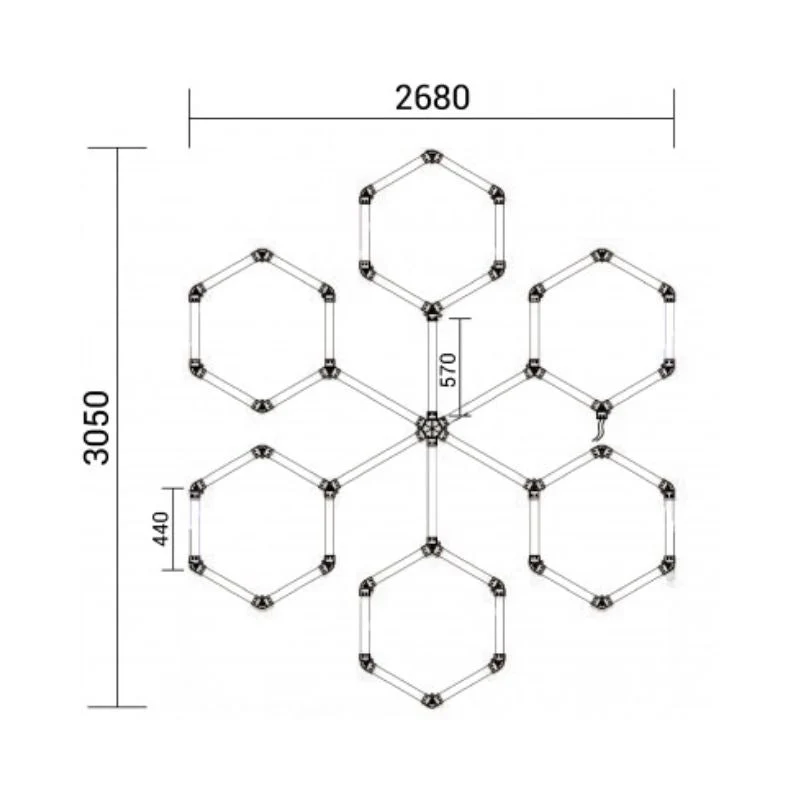 Kit 6 LED Hexagonal 306W