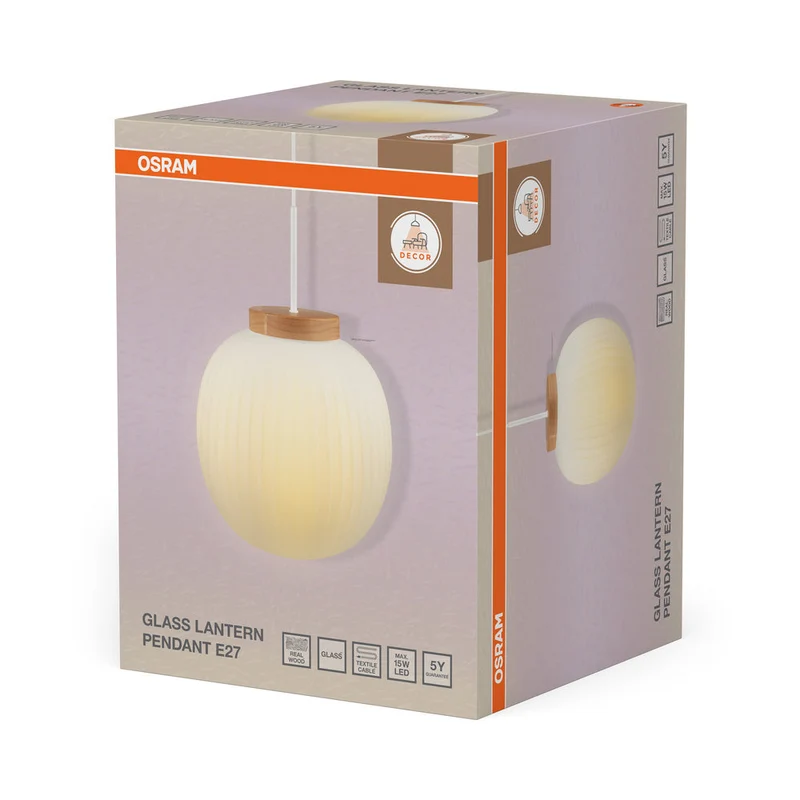 OSRAM DECOR Glass Lantern Suspension E27