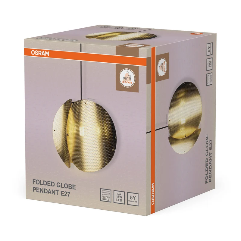 OSRAM DECOR Folded Globe Suspension E27 Or