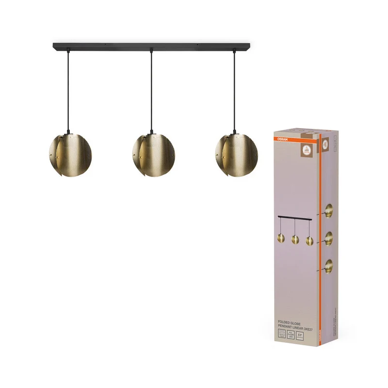 OSRAM DECOR Folded Globe Suspension Linéaire 3xE27 Or