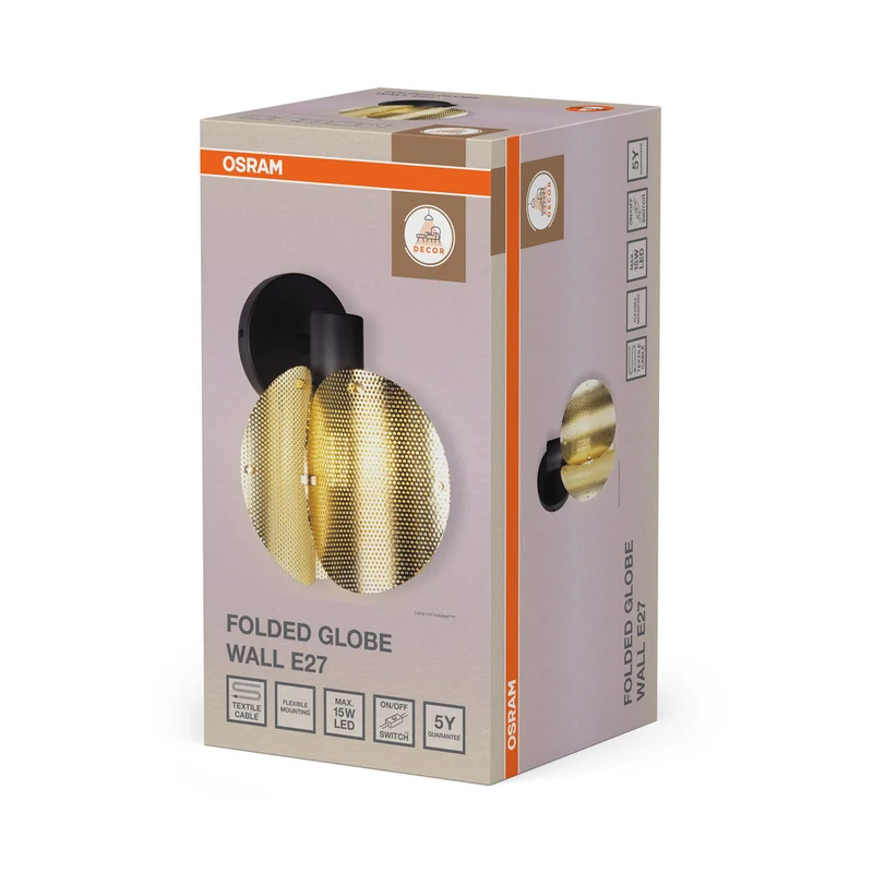 OSRAM DECOR Folded Globe Applique E27 Or