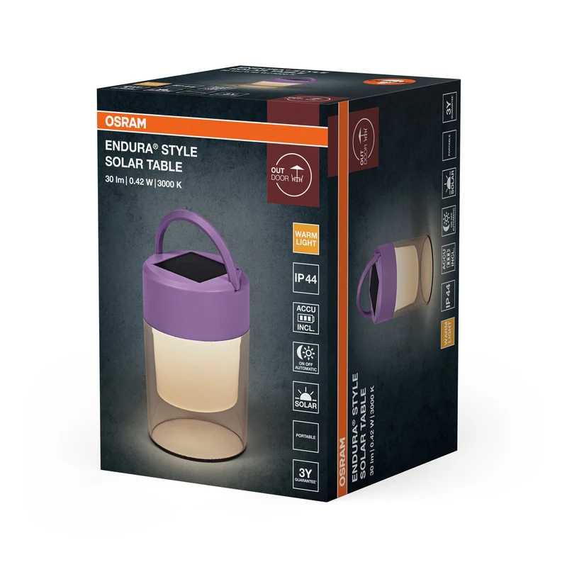 OSRAM ENDURA® Style lampe à poser solaire IP44 Violet