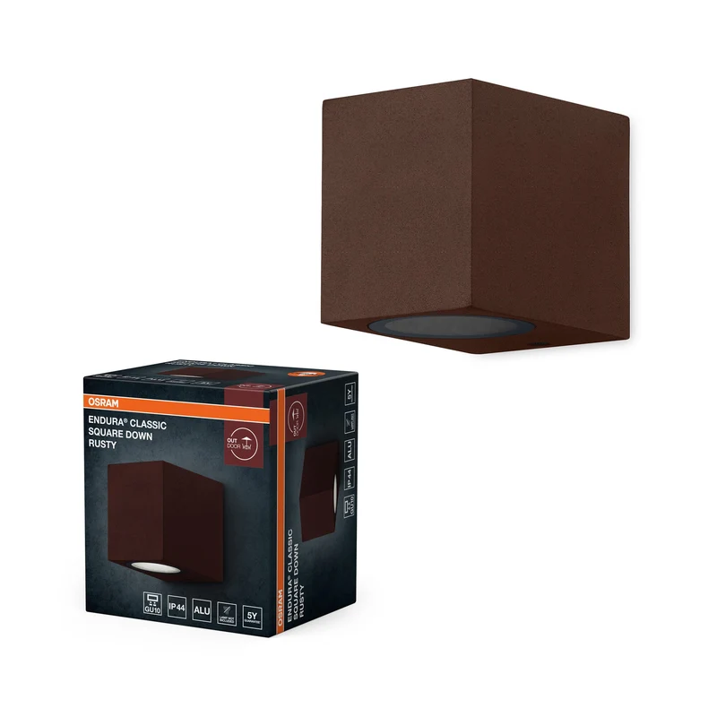 OSRAM ENDURA® Classic Square Down Applique murale extérieure Rouille
