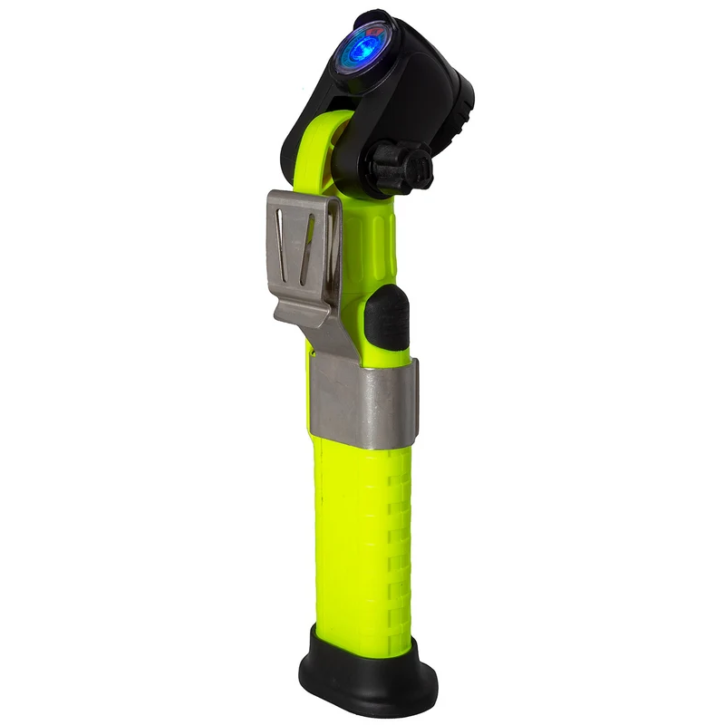 UK 4AA Phare Blanc-Bleu Double Faisceau avec Base Magnétique - Lampe de Travail eLED à Angle Droit
