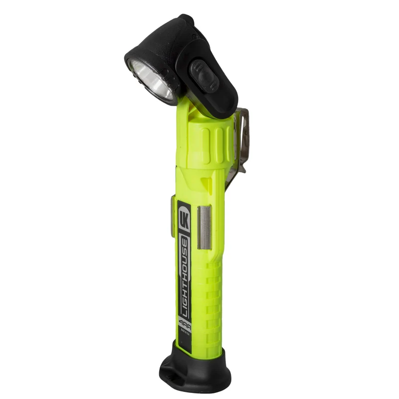 UK 4AA Phare Blanc-Bleu Double Faisceau avec Base Magnétique - Lampe de Travail eLED à Angle Droit