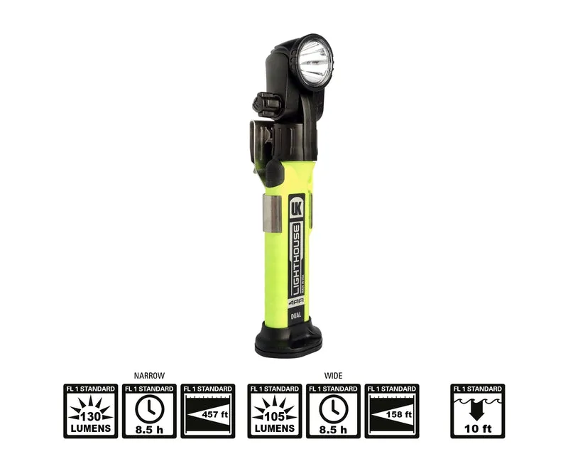 Phare UK 4AA à faisceau simple/double avec base magnétique - Lampe de travail eLED à angle droit