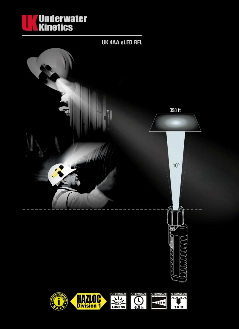 UK 4AA eLED RFL - Lampe de poche à sécurité intrinsèque