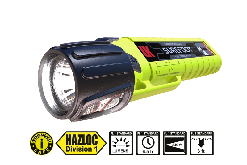 UK 4AA Surefoot eLED - Lampe de poche à double faisceau à sécurité intrinsèque