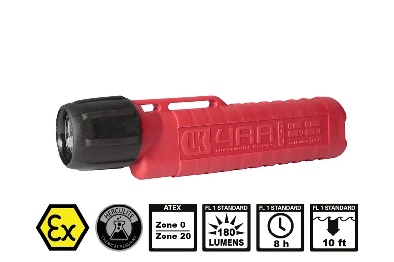 UK 4AA eLED Herculite - Lampe de poche résistante aux produits chimiques