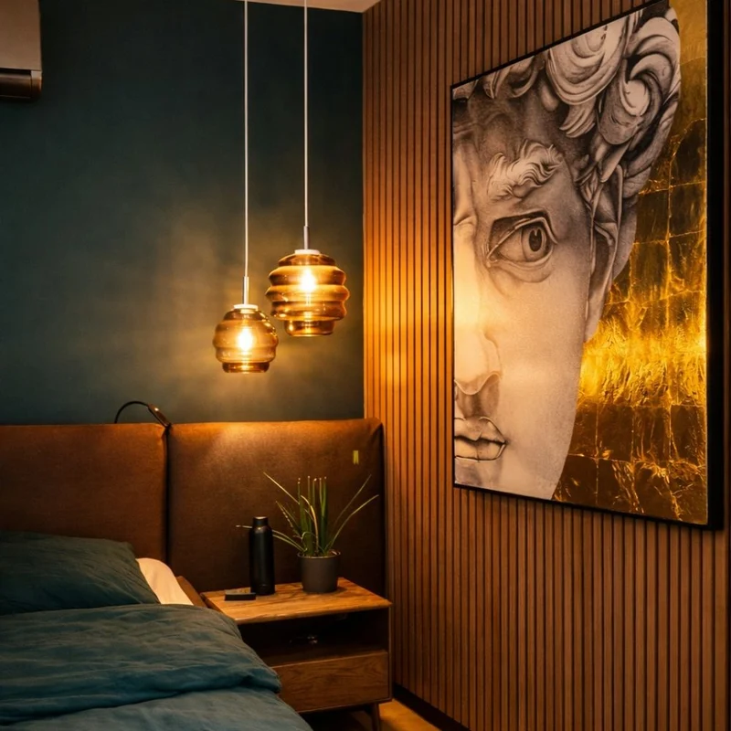 s.luce Echos Glas-Hängelampe Aufhängung 150cm Weiß