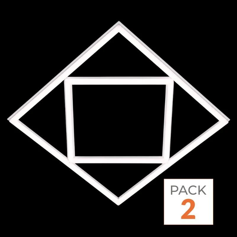 Panneau LED Cadre Forme Diamant 60x60 64W - Pack de 2