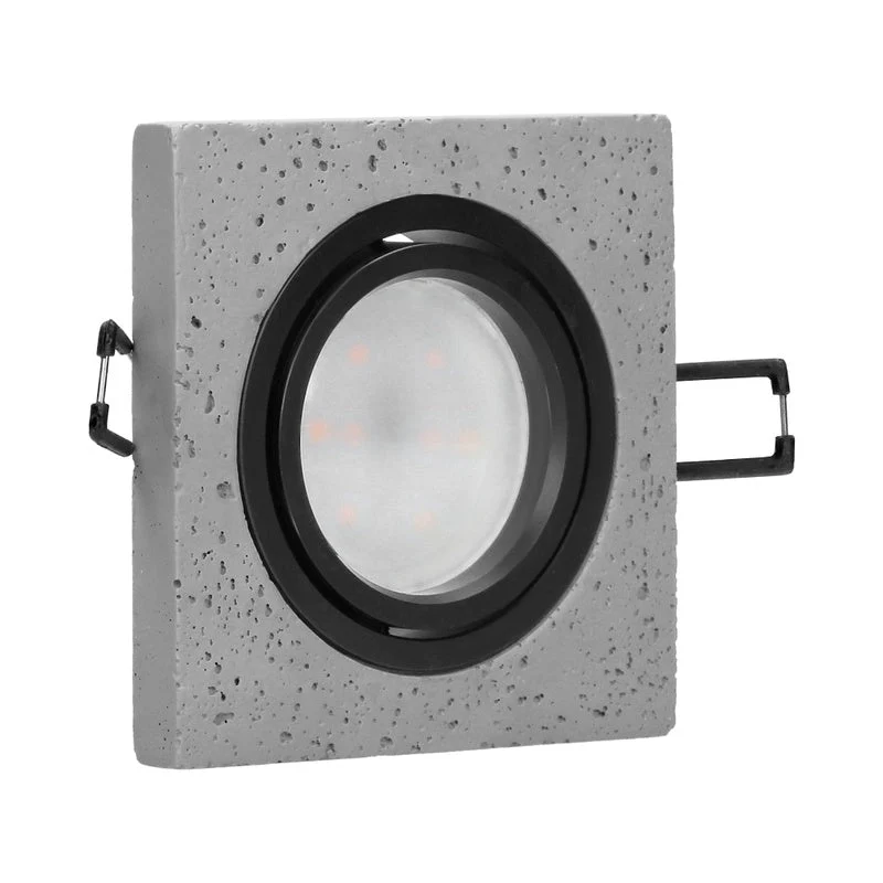 Support Spot GU10/MR16 Encastrable Carré Orientable Béton