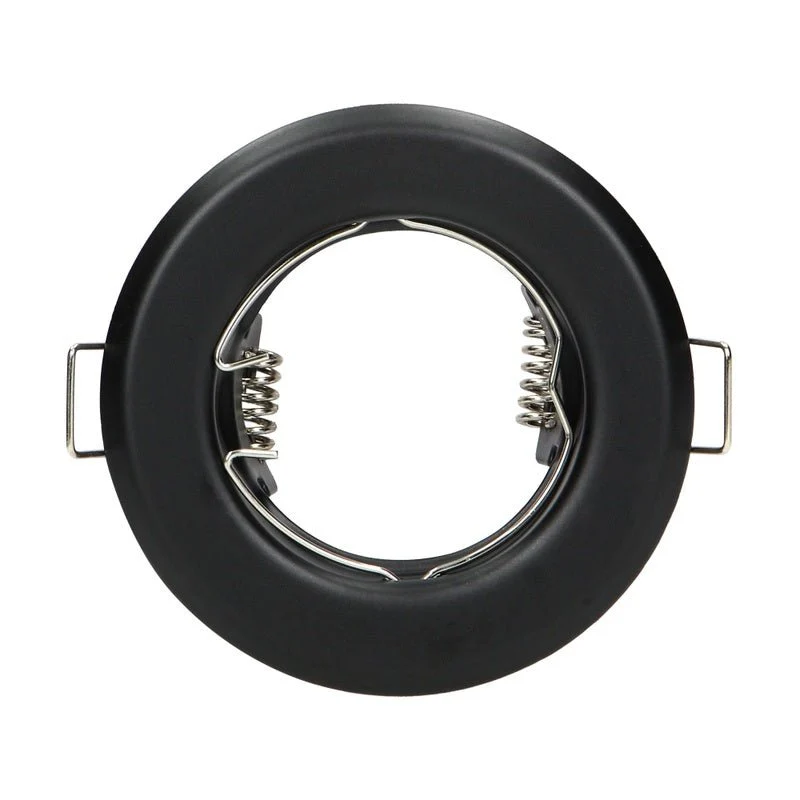Support Spot GU10/MR16 Encastrable Rond Acier Noir
