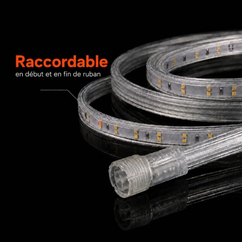 Ruban LED Tunnel 25M 2835 220V AC 9W/m IP65 120 LED/m - Raccordable 250M