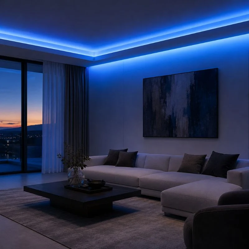 Ruban LED COB AC 296 LED/m 220V 10W/m IP65 - Bleu (vendu sur mesure au mètre)