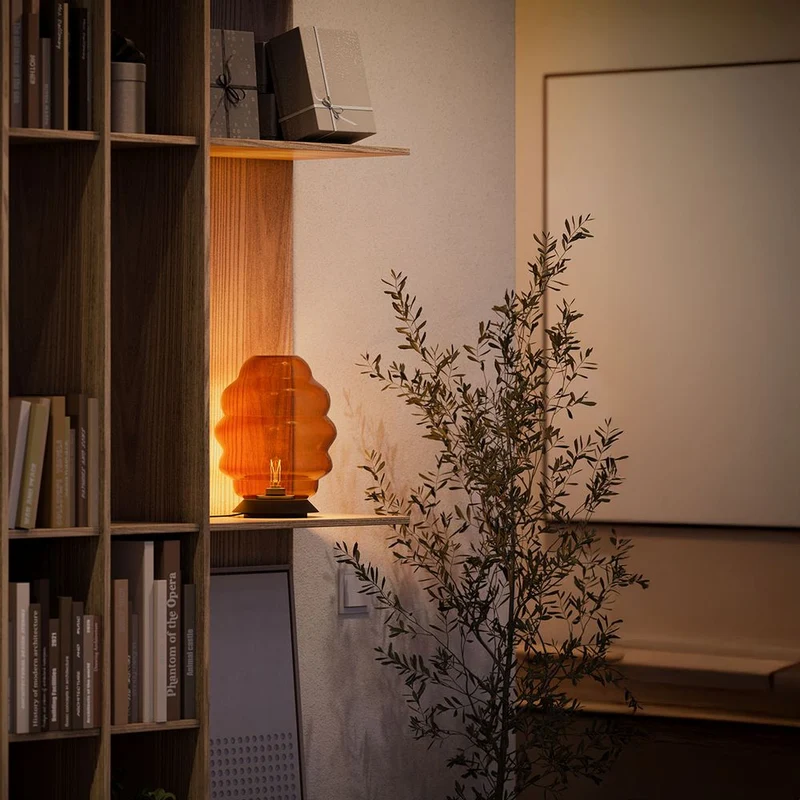 s.luce Echos Glas Tischleuchte E27 mit Schalter