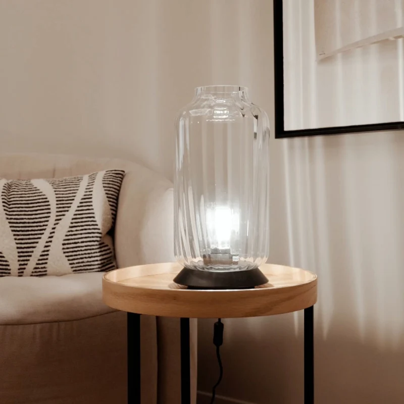 s.luce Velo Glas-Tischleuchte mit Schalter
