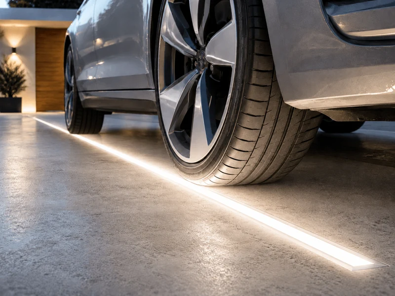Profilé Aluminium Piétonnable 2m Encastrable au Sol pour Ruban LED - Corps Argenté