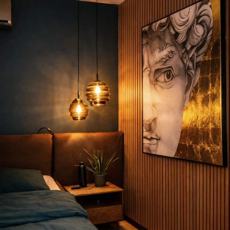 s.luce Echos Glas-Hängelampe Aufhängung 150cm Schwarz