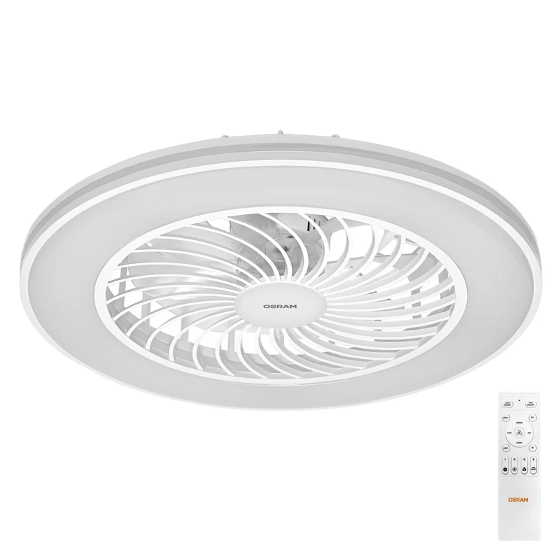 Ventilateur de plafond LED OSRAM Bayamo, blanc, 58 W, 590 mm, commande RGB