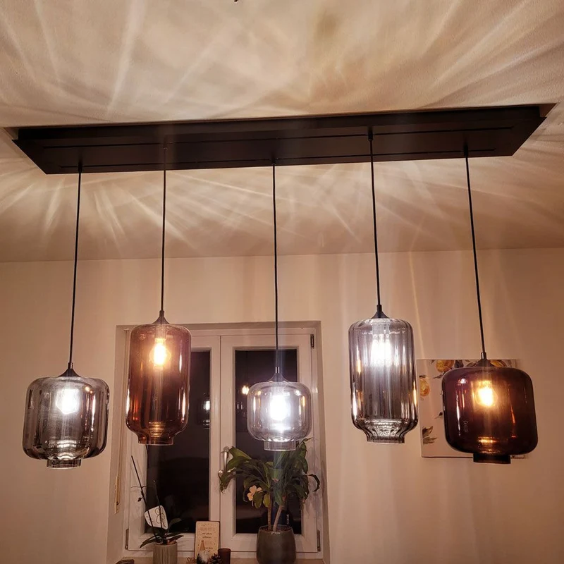 s.luce Velo Esstischlampe 8-flammig 160cm 2-reihig Ø 18cm