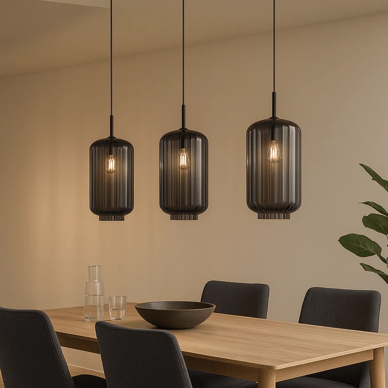 s.luce Velo Esstisch-Pendelleuchte 3-flammig 120cm Ø 18cm