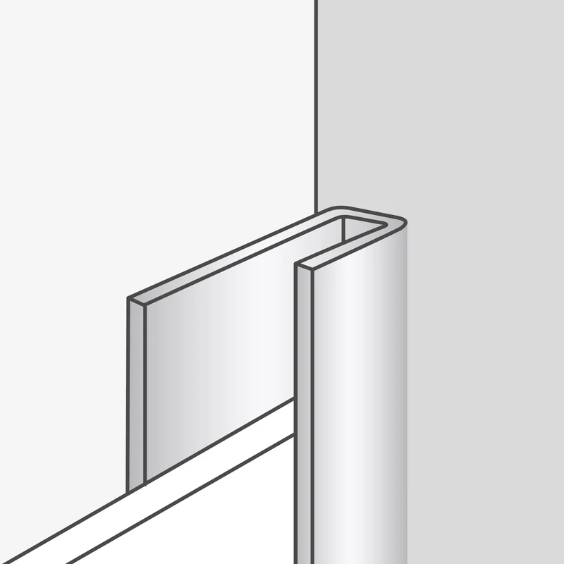 Aluminium afboordingsprofiel 2600 mm voor Dumawall