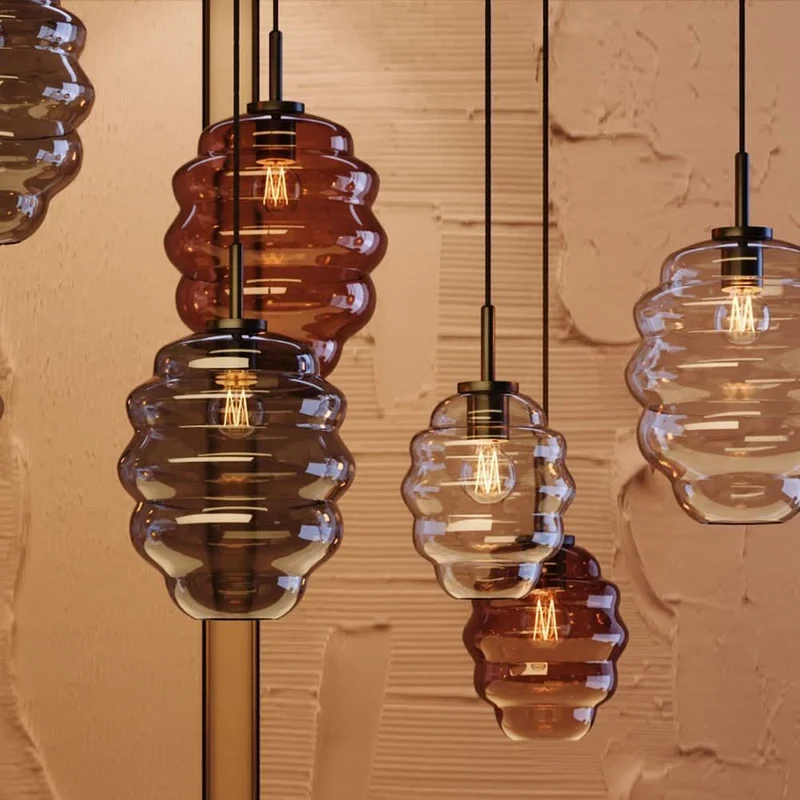 s.luce Echos Esstischlampe 8-flammig 200cm 3-reihig Ø 18/25cm
