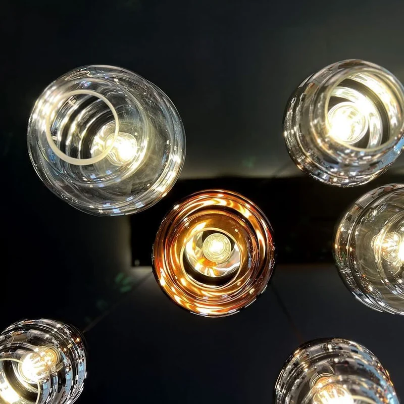 s.luce Echos Esstischlampe 8-flammig 160cm 2-reihig Ø 18cm