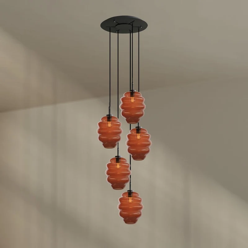 s.luce Echos Galerieleuchte 5-flammig Ø 60cm Baldachin Ø 25cm