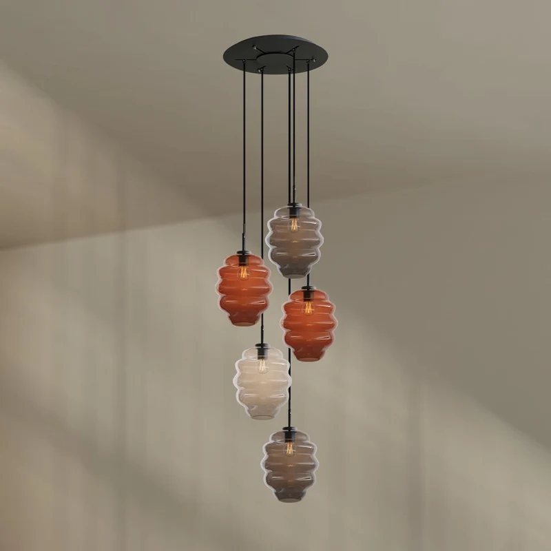 s.luce Echos Galerieleuchte 5-flammig Ø 60cm Baldachin Ø 25cm