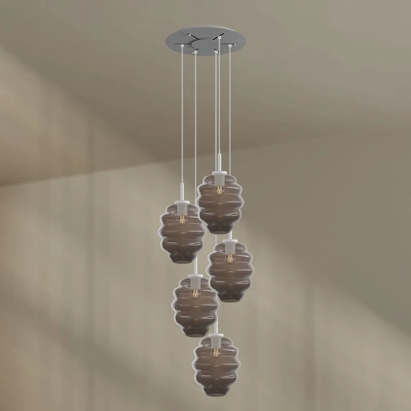 s.luce Echos Galerieleuchte 5-flammig Ø 60cm Baldachin Ø 25cm