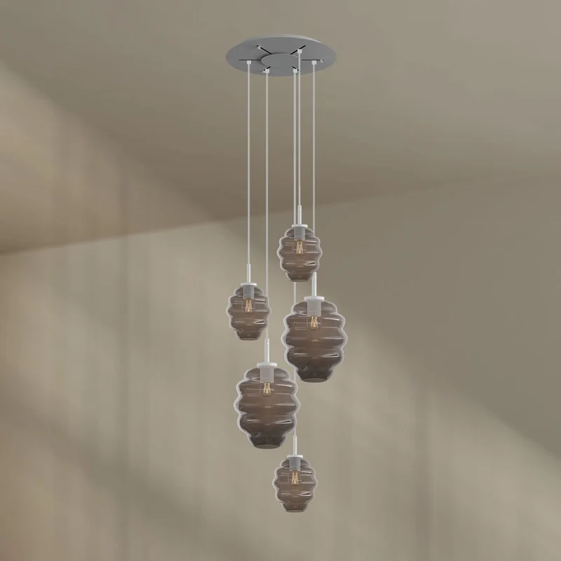 s.luce Echos Galerieleuchte 5-flammig Ø 60cm Baldachin Ø 18/25cm