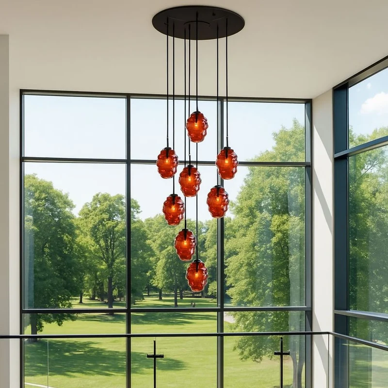s.luce Echos Galerieleuchte 8-flammig Ø 80cm Baldachin Ø 18cm