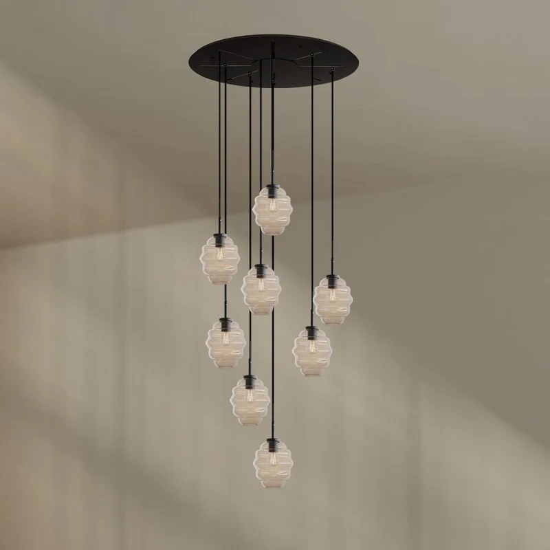 s.luce Echos Galerieleuchte 8-flammig Ø 80cm Baldachin Ø 18cm