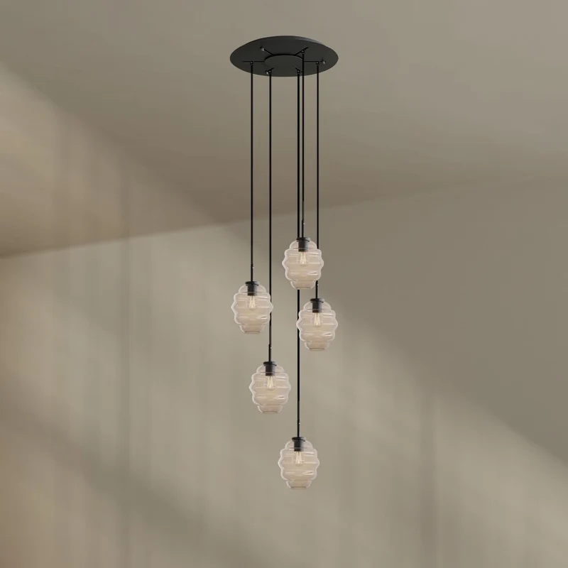 s.luce Echos Galerieleuchte 5-flammig Ø 60cm Baldachin Ø 18cm