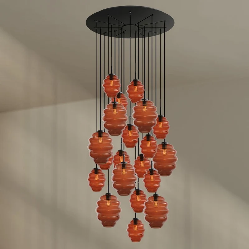 s.luce Echos Galerieleuchte 20-flammig Ø 120cm Baldachin Ø 18/25cm