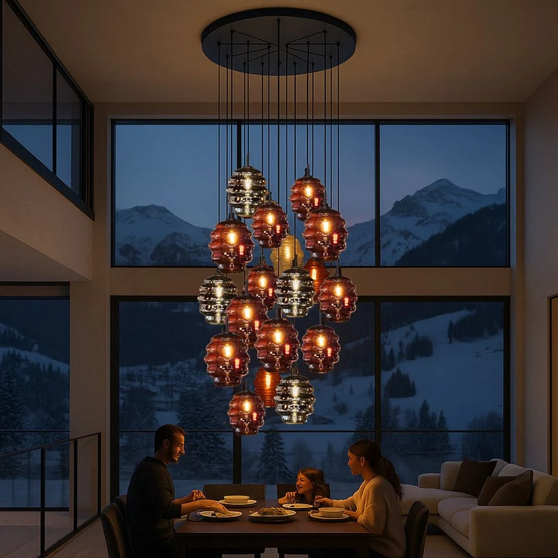 s.luce Echos Galerieleuchte 20-flammig Ø 120cm Baldachin Ø 18/25cm