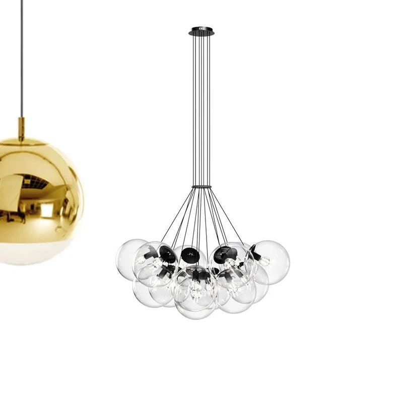s.luce Orb Cluster Glaskugel Galerieleuchte Pendellampe 13-flammig