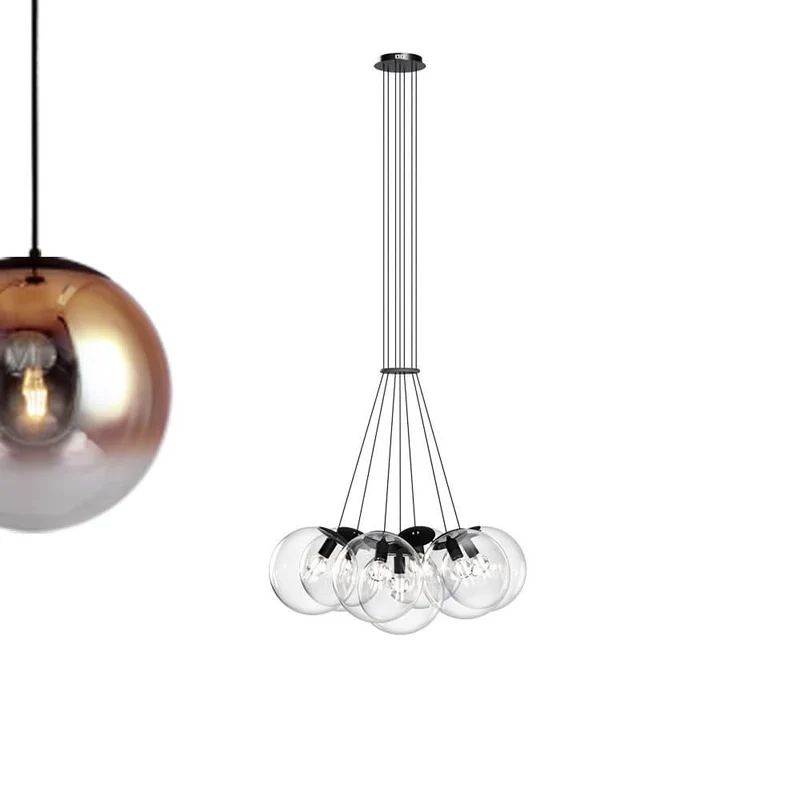 s.luce Orb Cluster Glaskugel Galerieleuchte Hängeleuchte 7-flammig