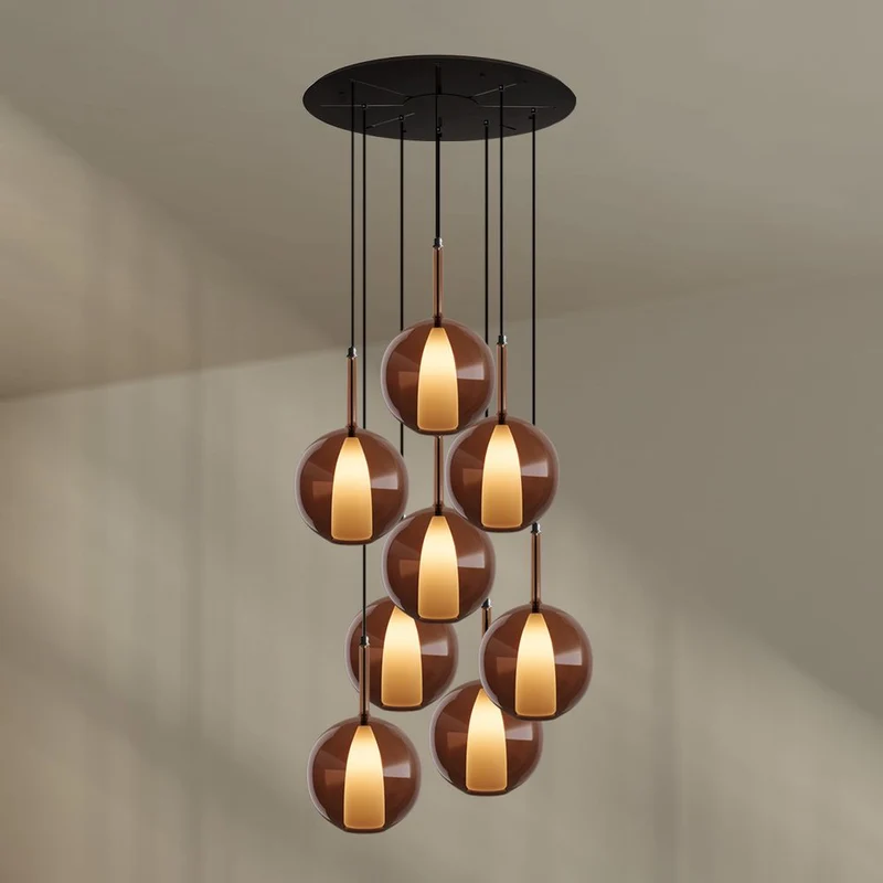 s.luce Belluna Galerieleuchte 8-flammig Ø 80cm Baldachin