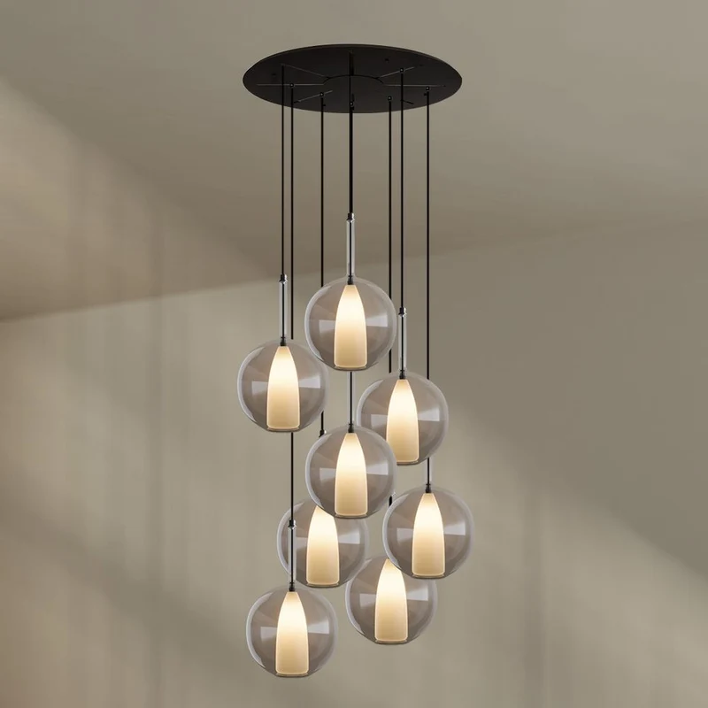s.luce Belluna Galerieleuchte 8-flammig Ø 80cm Baldachin