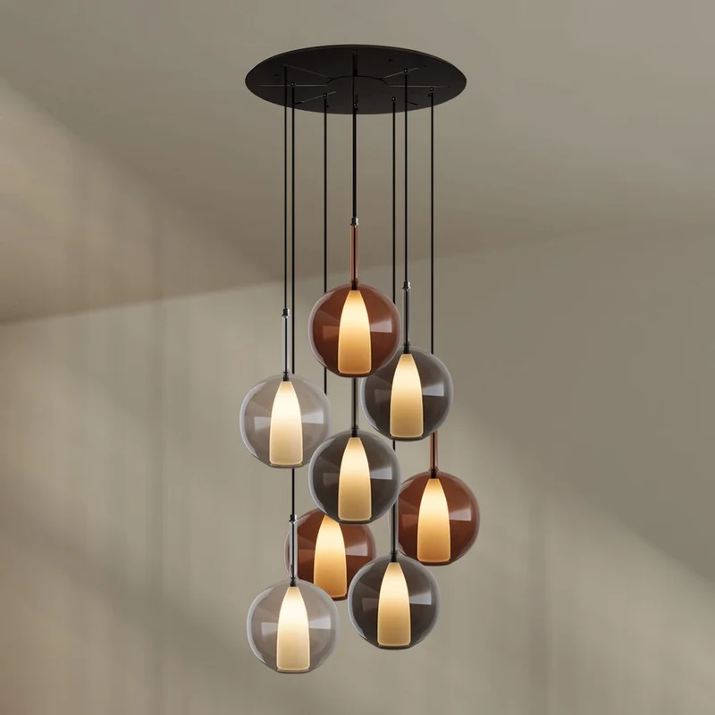 s.luce Belluna Galerieleuchte 8-flammig Ø 80cm Baldachin