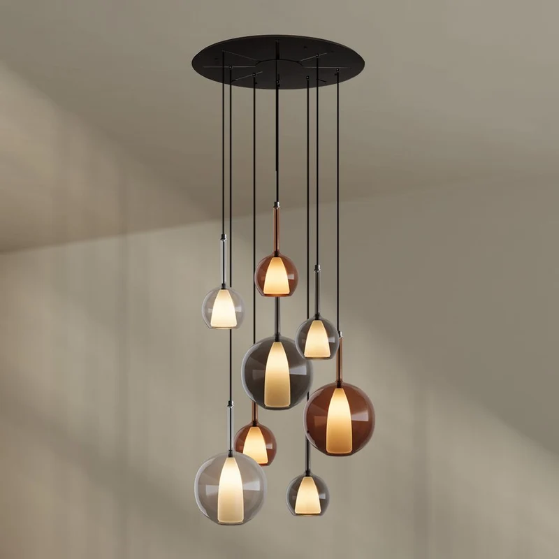 s.luce Belluna Galerieleuchte 8-flammig Ø 80cm Baldachin