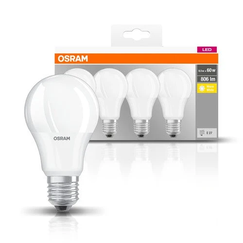 OSRAM LED BASE CL A FR 60 non-dim 9W/827 E27, blanc chaud